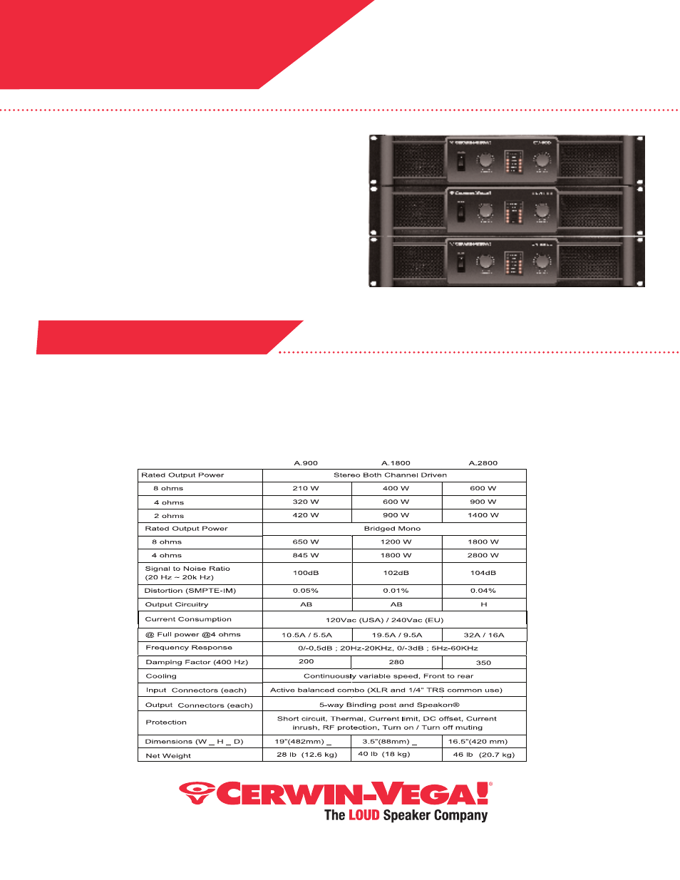 Cerwin-Vega CV-Series User Manual | 1 page