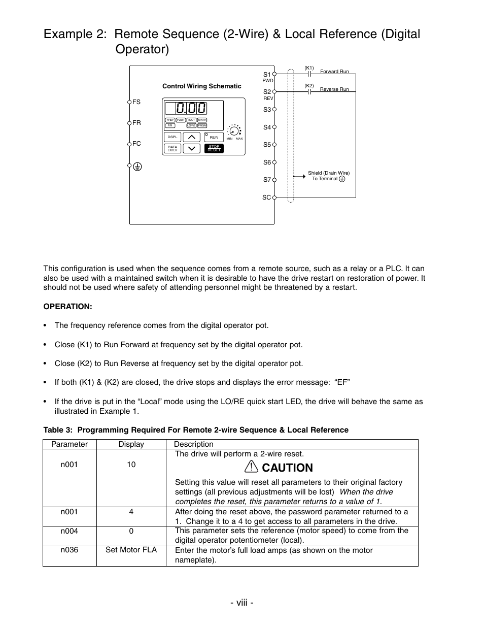 Caution, Viii | Yaskawa V7 Drives User Manual | Page 10 / 158