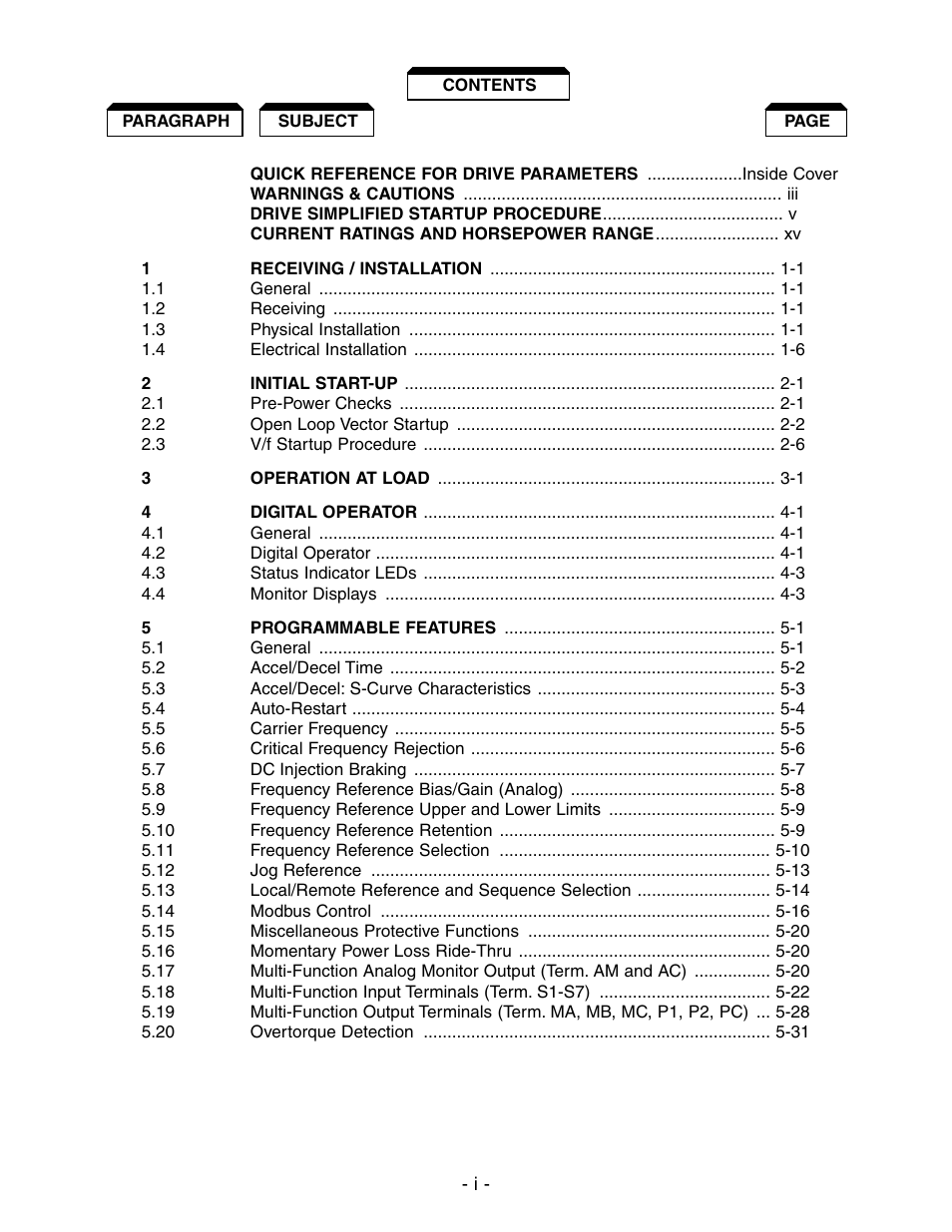 Yaskawa V7 Drives User Manual | Page 3 / 158