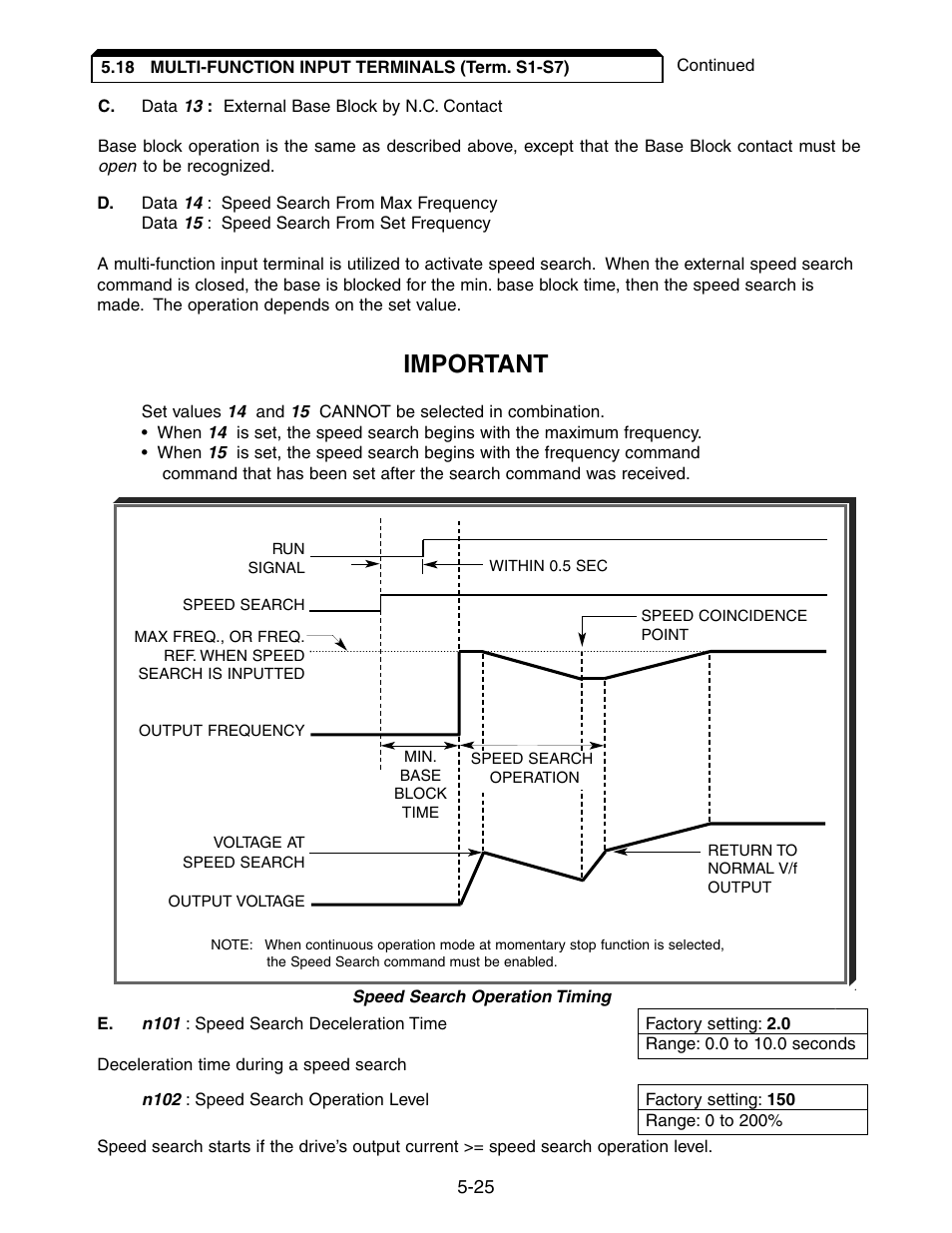 Important | Yaskawa V7 Drives User Manual | Page 77 / 158