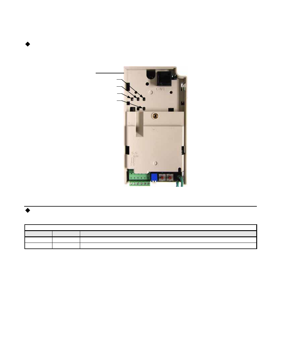V7 profibus-dp option diagnostics, The profibus-dp option is operating correctly, Led indicators | Yaskawa V7 PROFIBUS-DP User Manual | Page 64 / 68