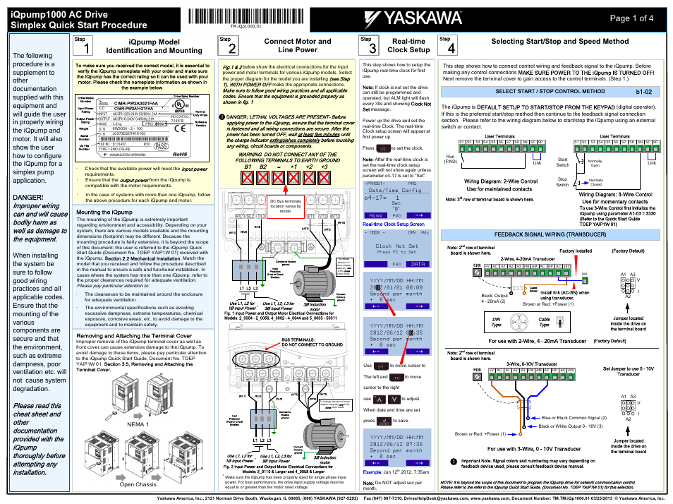 Yaskawa iQpump1000 AC Drive User Manual | 4 pages