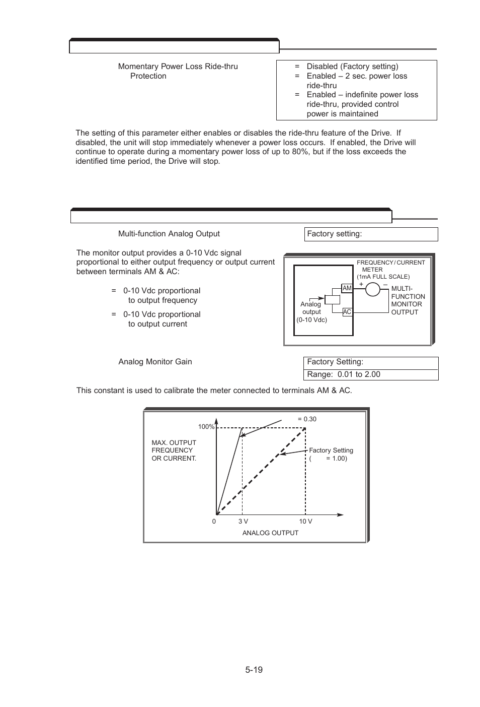 15 momentary power loss ride-thru, Momentary power loss ride-thru -19 | Yaskawa J7 Drive User Manual | Page 54 / 96