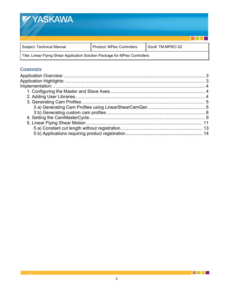 Yaskawa MPiec Controllers User Manual | Page 2 / 17