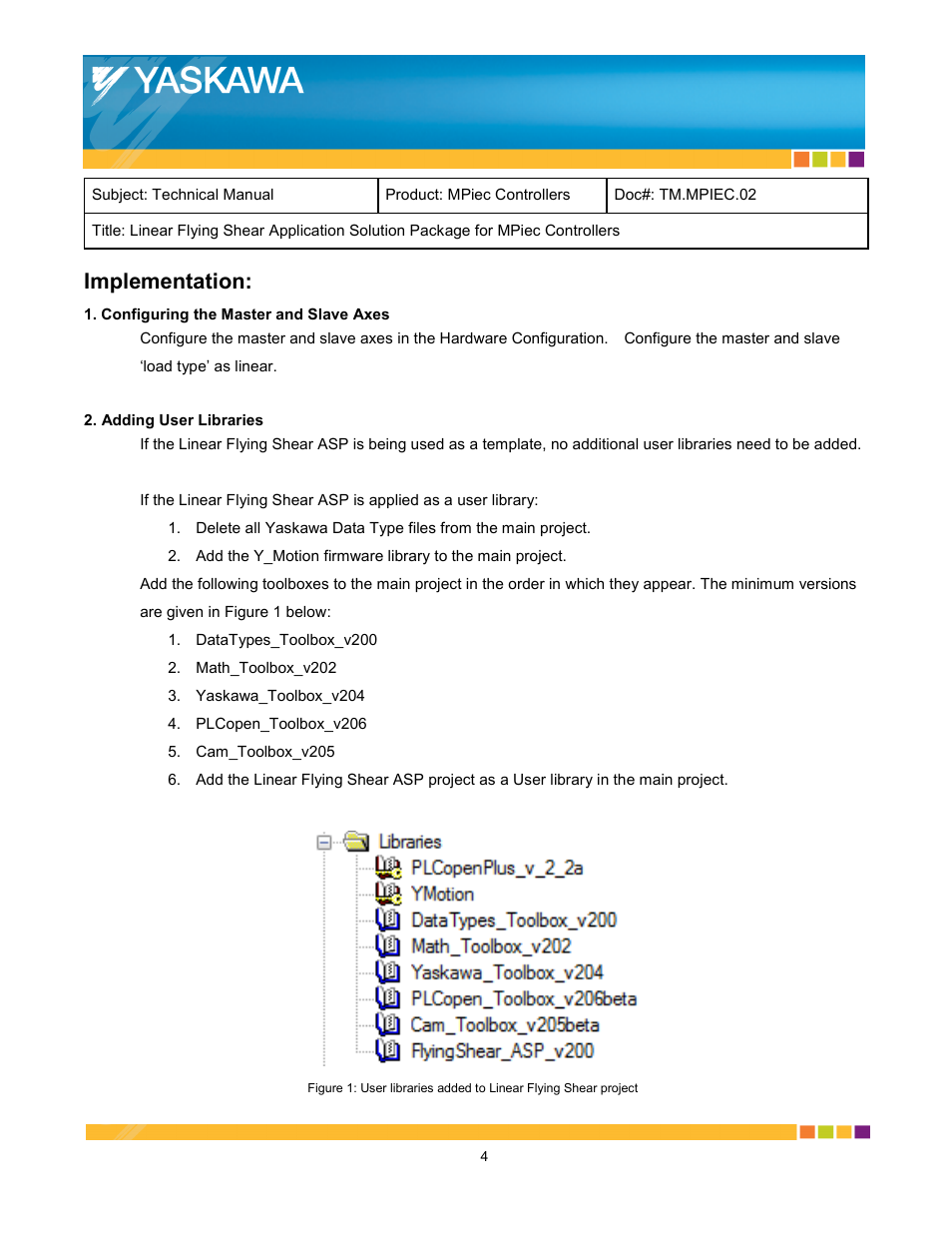 Implementation | Yaskawa MPiec Controllers User Manual | Page 4 / 17