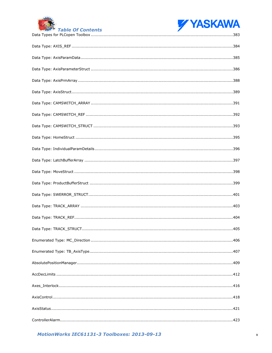 Yaskawa MotionWorks IEC Toolboxes User Manual | Page 10 / 592