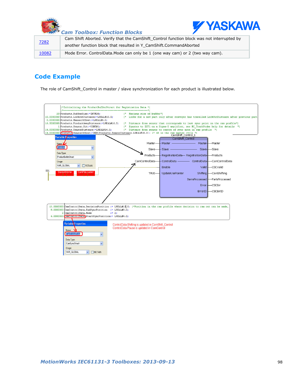 Code example | Yaskawa MotionWorks IEC Toolboxes User Manual | Page 111 / 592