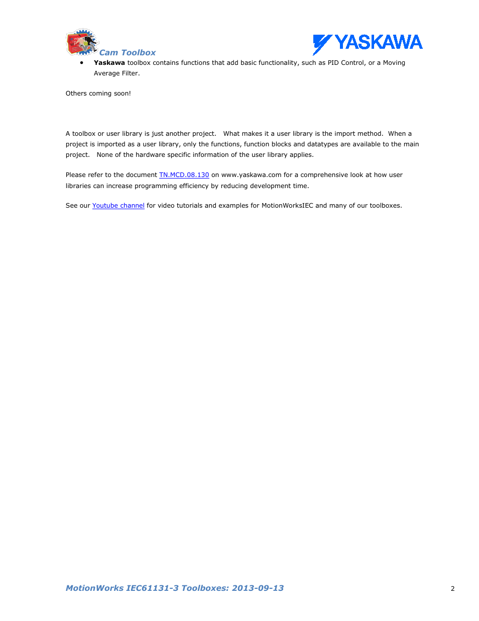 Yaskawa MotionWorks IEC Toolboxes User Manual | Page 15 / 592