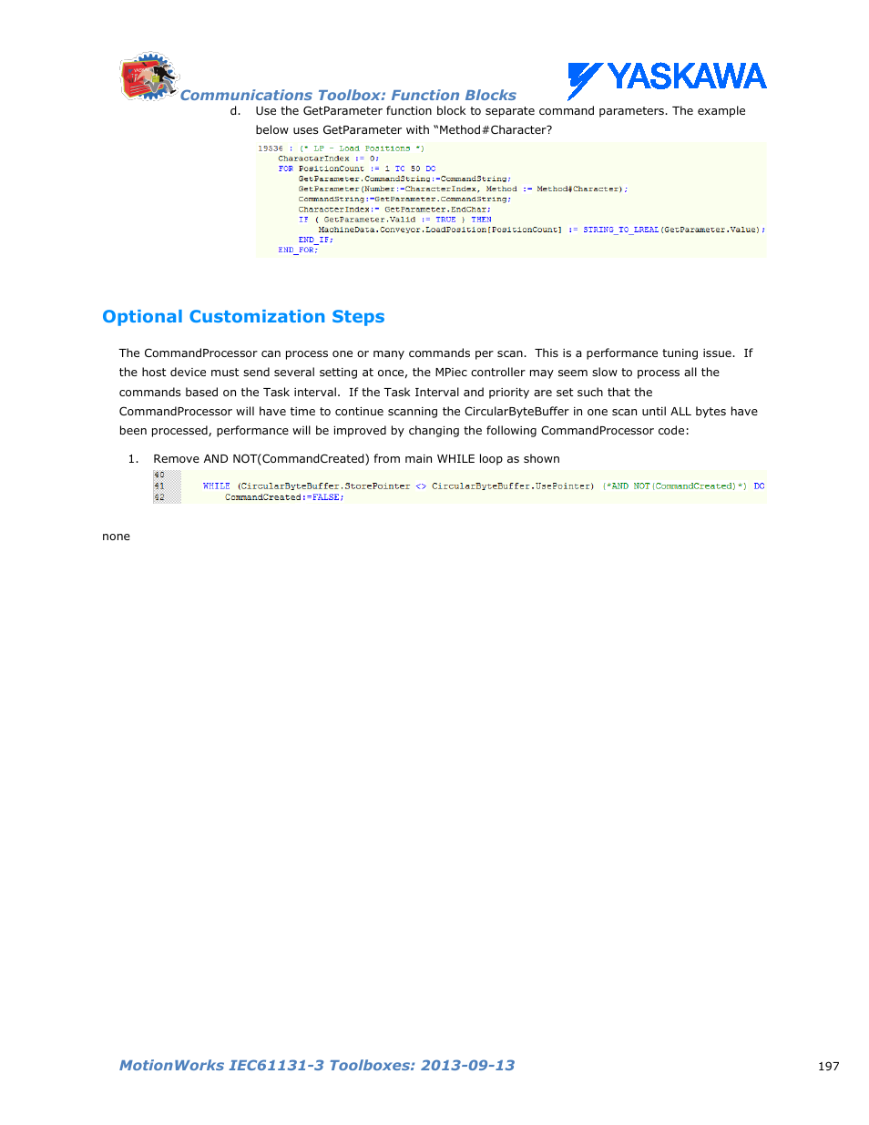 Optional customization steps | Yaskawa MotionWorks IEC Toolboxes User Manual | Page 210 / 592