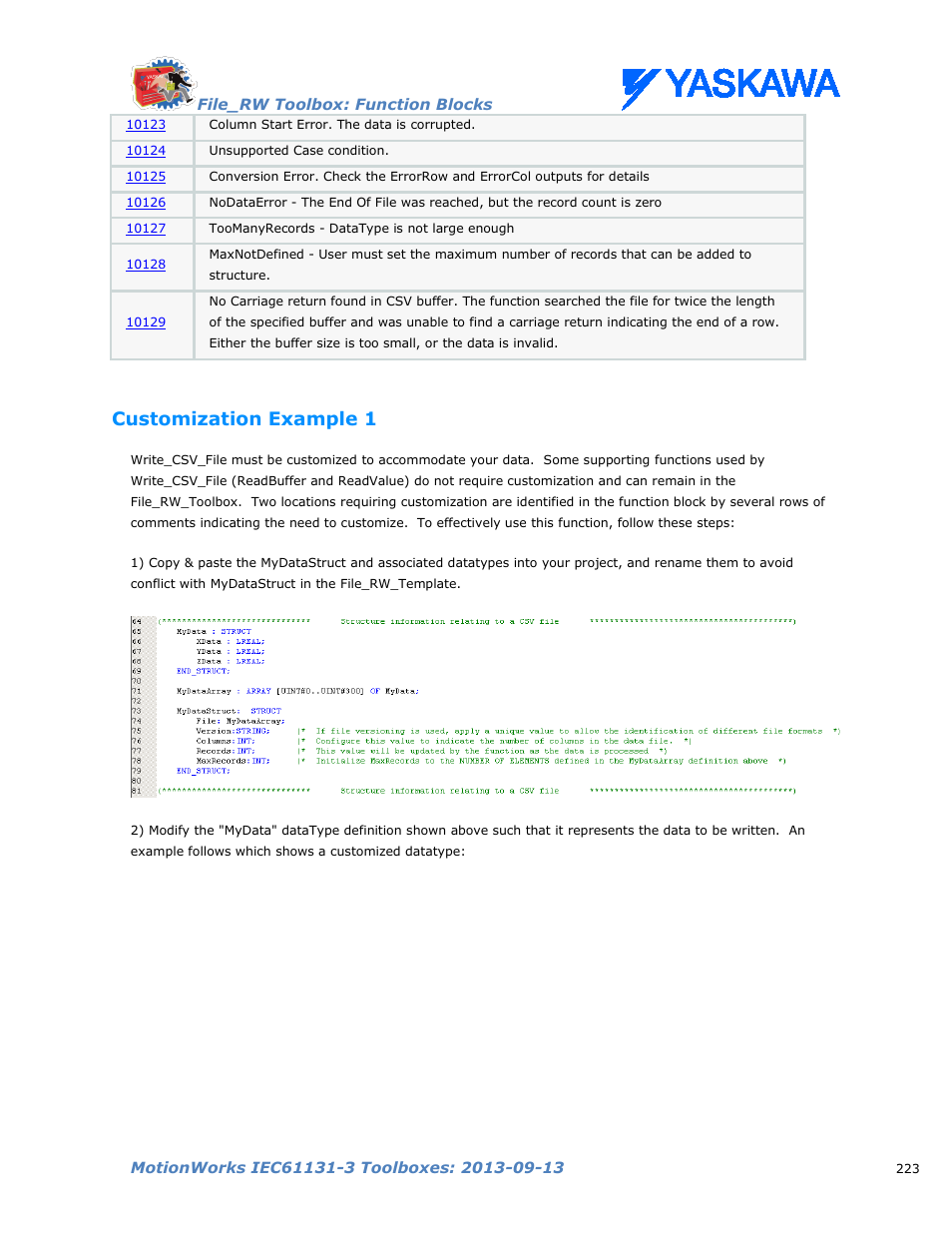 Customization example 1 | Yaskawa MotionWorks IEC Toolboxes User Manual | Page 236 / 592