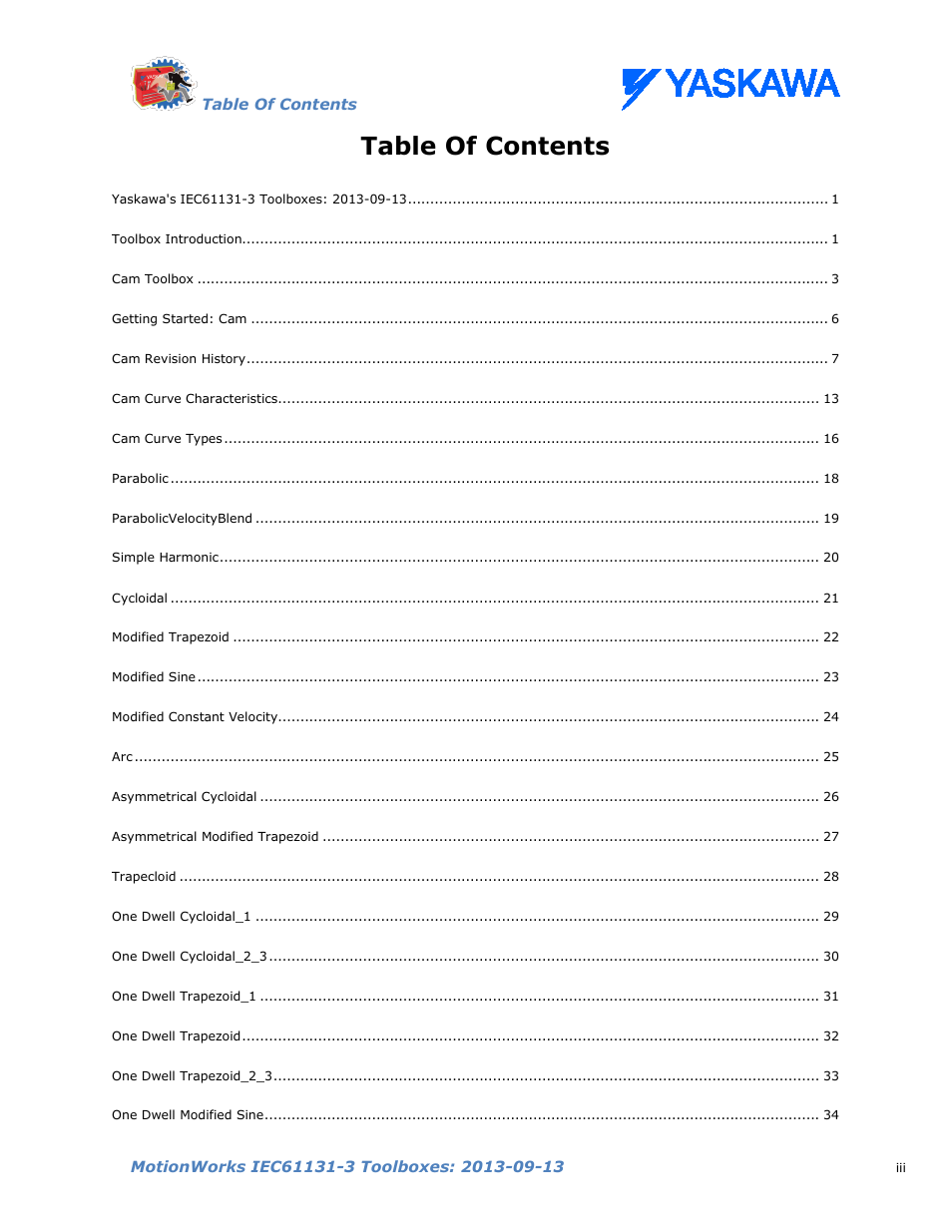 Yaskawa MotionWorks IEC Toolboxes User Manual | Page 3 / 592