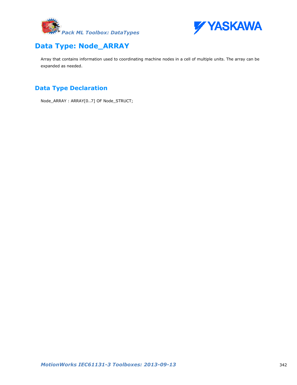 Data type: node_array, Data type declaration | Yaskawa MotionWorks IEC Toolboxes User Manual | Page 355 / 592