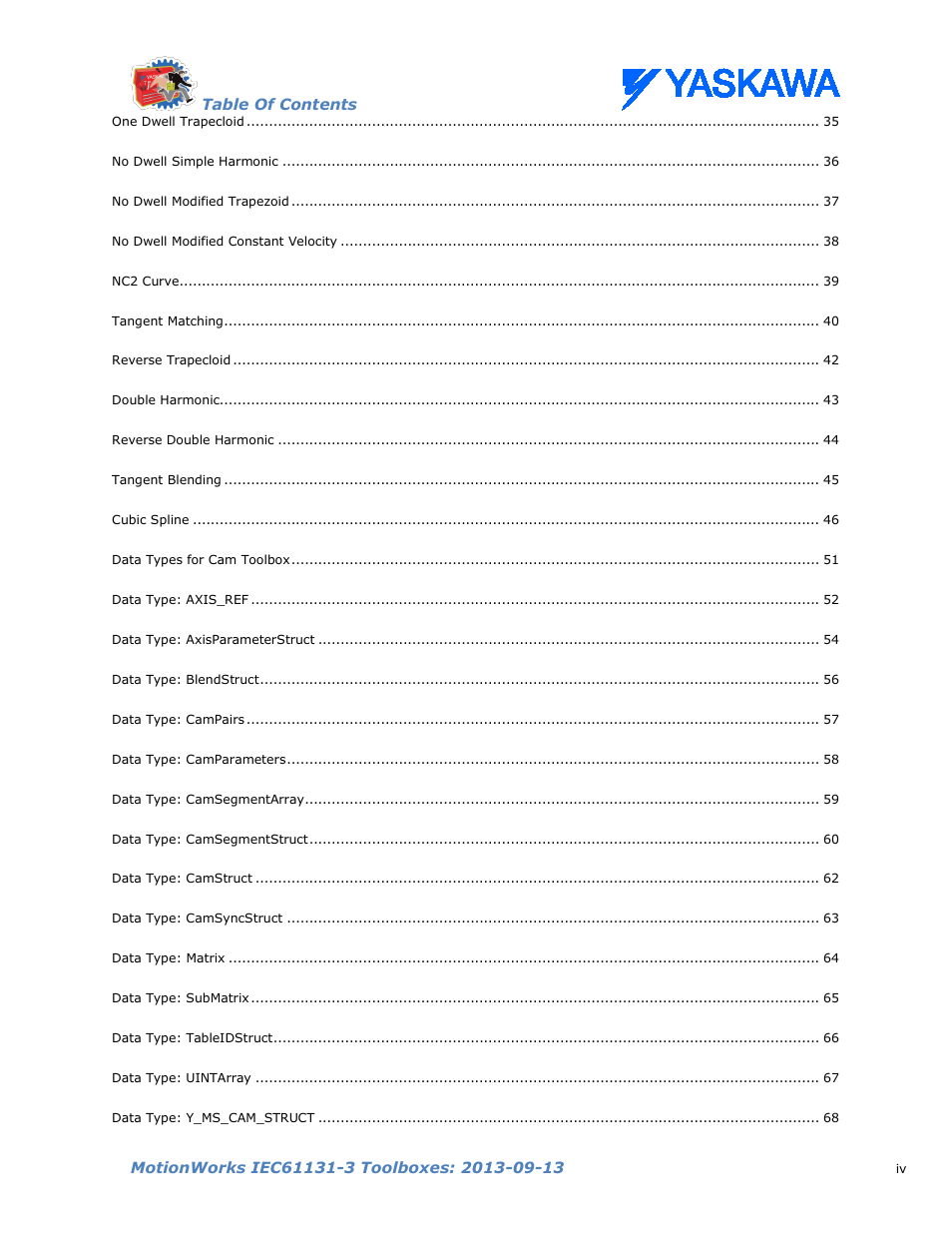 Yaskawa MotionWorks IEC Toolboxes User Manual | Page 4 / 592