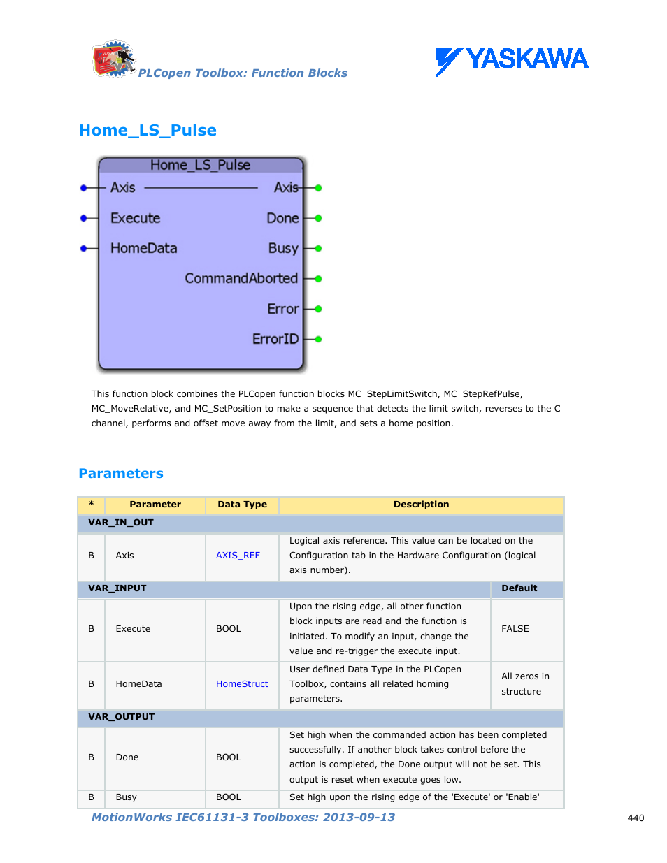 Home_ls_pulse, Parameters | Yaskawa MotionWorks IEC Toolboxes User Manual | Page 453 / 592