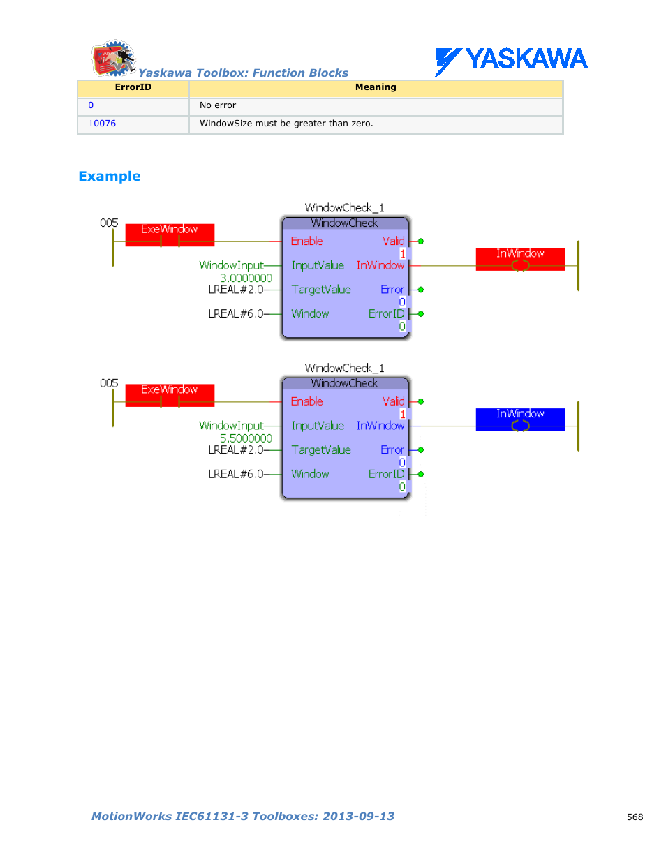 Example | Yaskawa MotionWorks IEC Toolboxes User Manual | Page 581 / 592