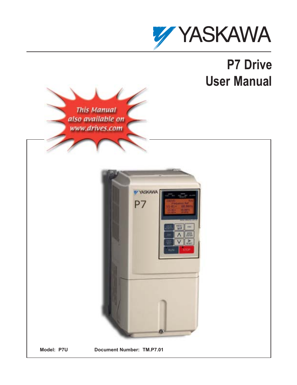 Yaskawa P7 Drive User Manual User Manual | 252 pages