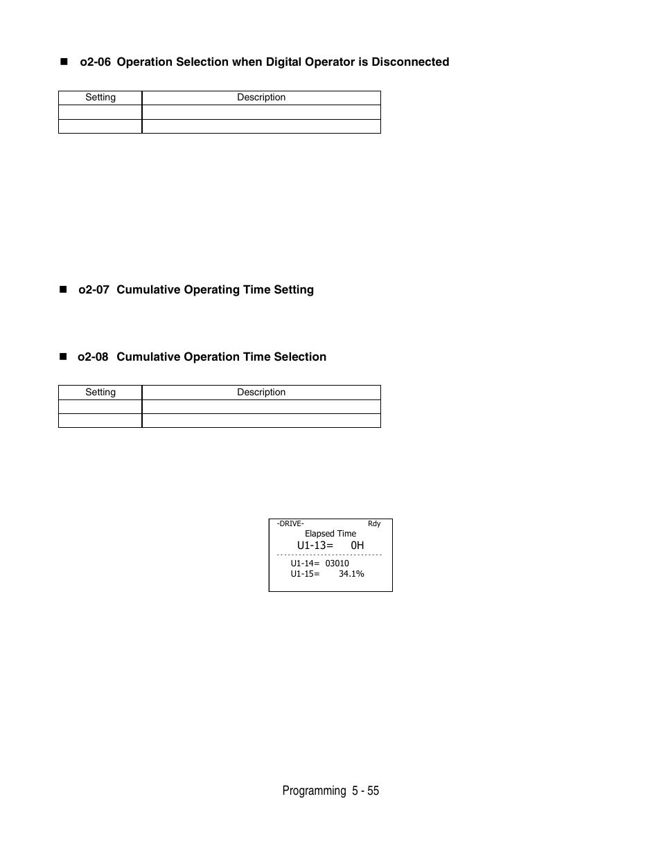 Programming 5 - 55 | Yaskawa P7 Drive User Manual User Manual | Page 139 / 252
