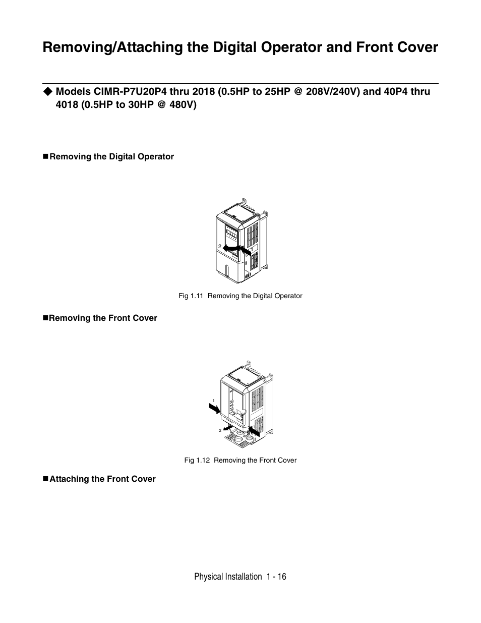 Yaskawa P7 Drive User Manual User Manual | Page 26 / 252