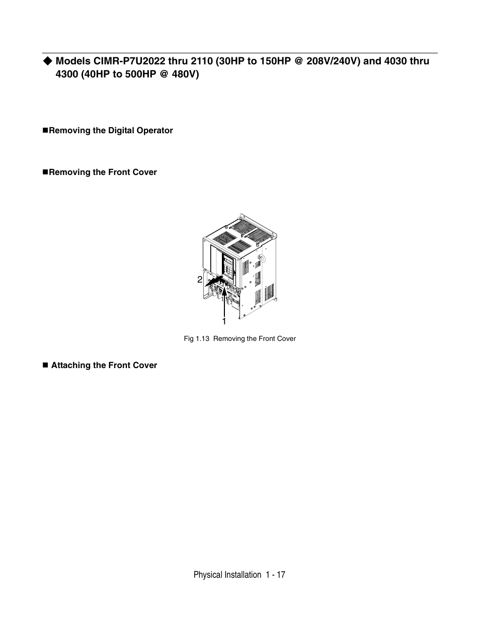 Yaskawa P7 Drive User Manual User Manual | Page 27 / 252