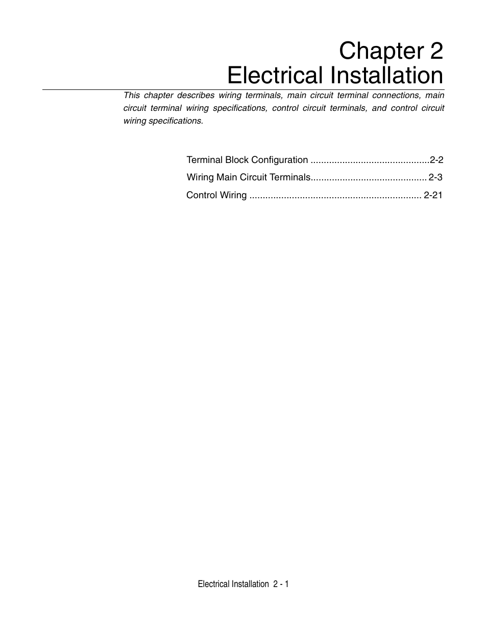 Chapter 2- electrical installation, Chapter 2- electrical installation -1, Chapter 2 electrical installation | Yaskawa P7 Drive User Manual User Manual | Page 29 / 252