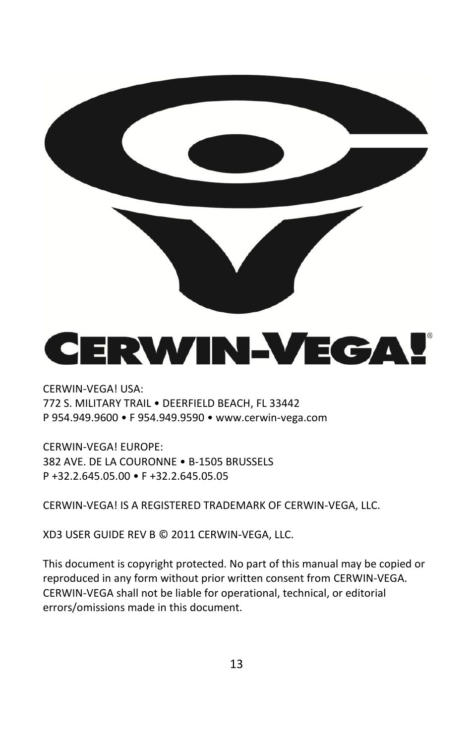 Cerwin-Vega POWERED DESKTOP XD3 User Manual | Page 14 / 53