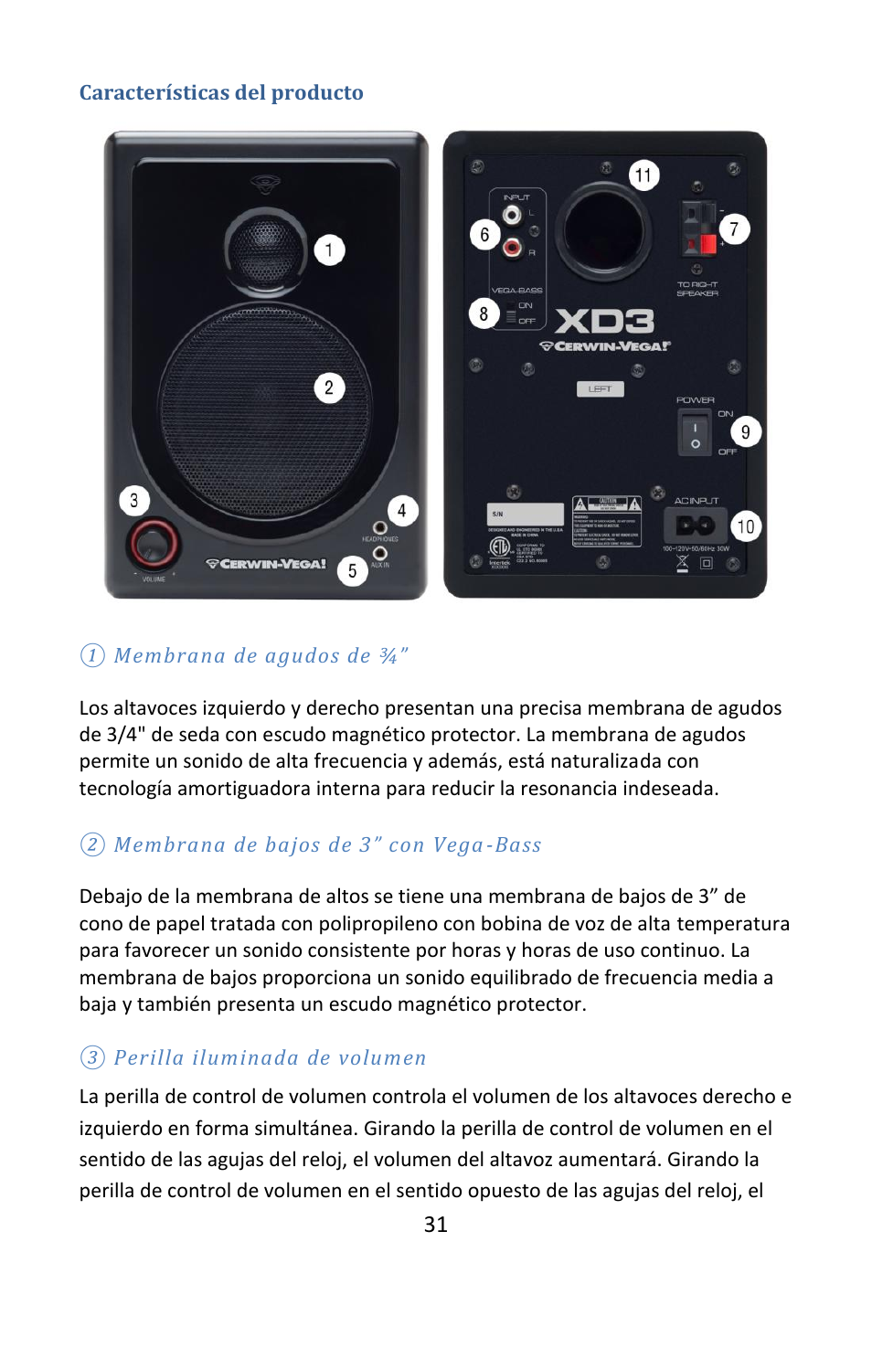 Cerwin-Vega POWERED DESKTOP XD3 User Manual | Page 32 / 53