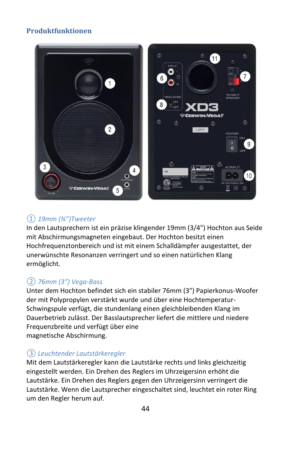 Cerwin-Vega POWERED DESKTOP XD3 User Manual | Page 45 / 53