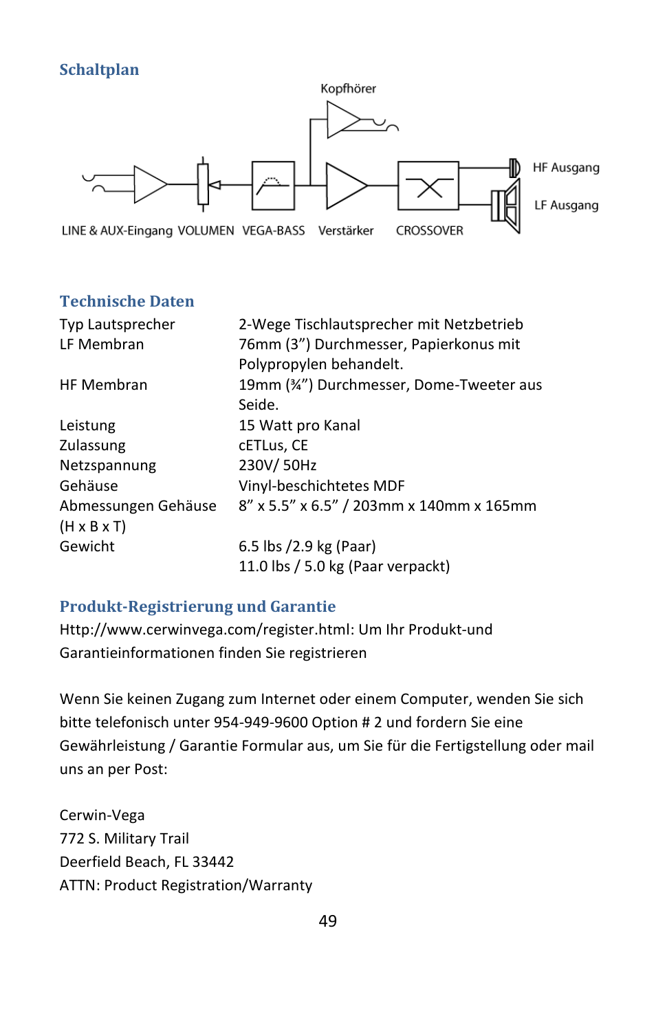 Cerwin-Vega POWERED DESKTOP XD3 User Manual | Page 50 / 53