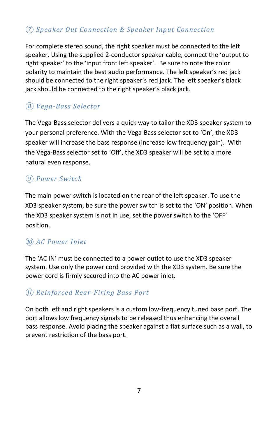 Cerwin-Vega POWERED DESKTOP XD3 User Manual | Page 8 / 53