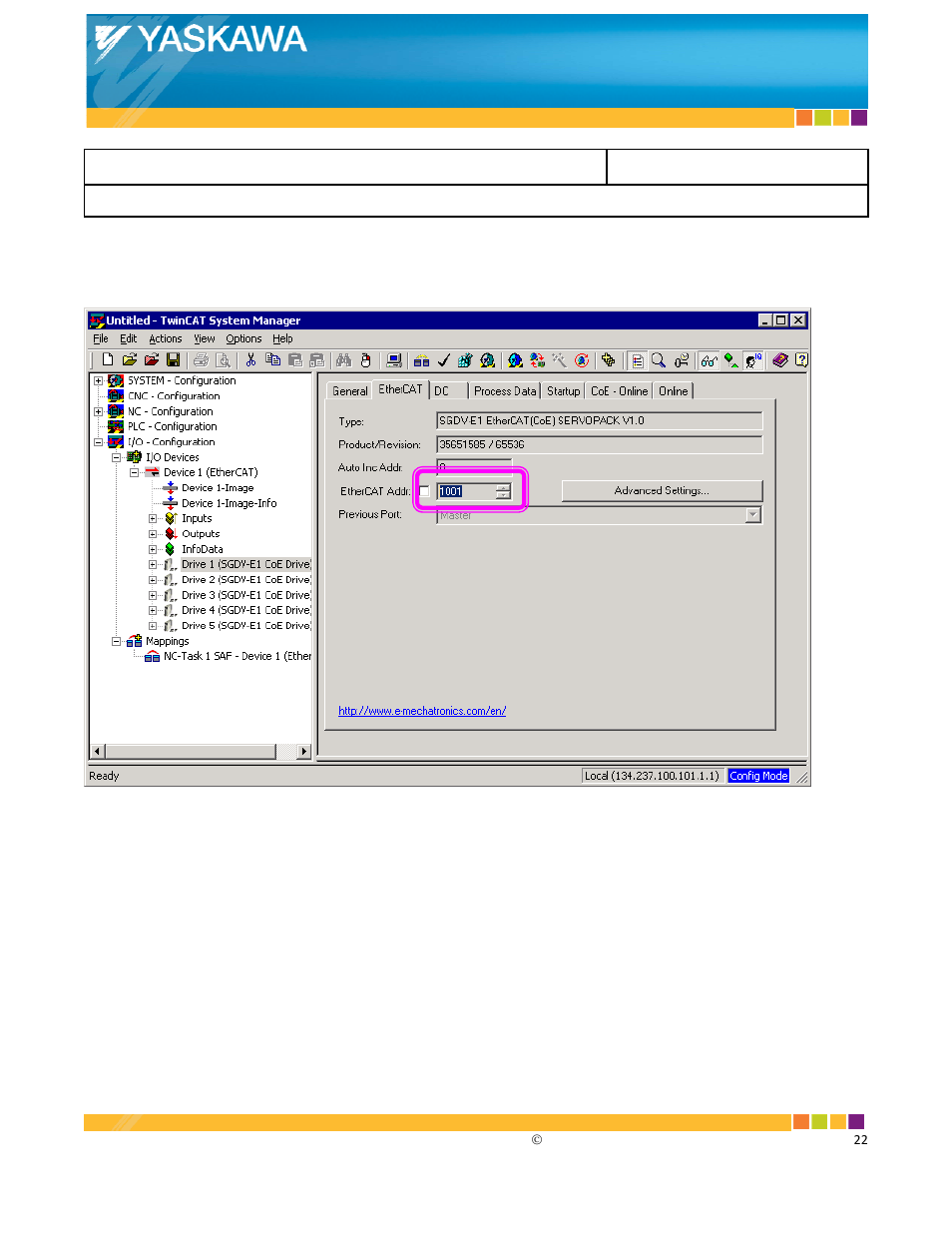 Yaskawa Sigma-5 with CANopen over EtherCAT User Manual | Page 10 / 22