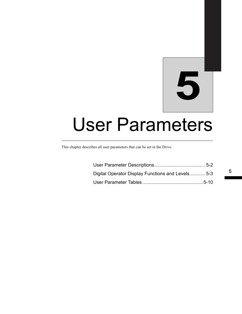 User parameters | Yaskawa G7 Drive User Manual | Page 112 / 454