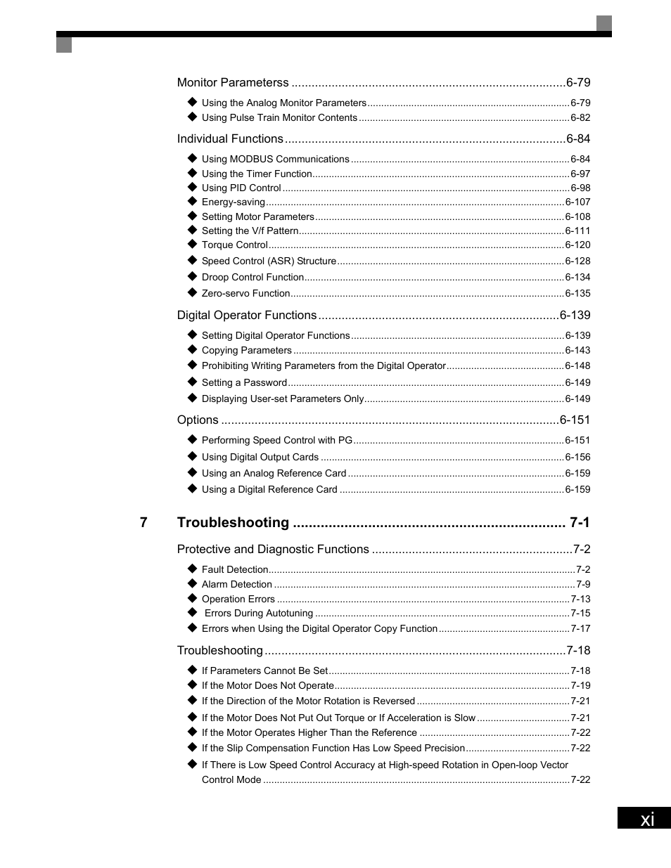 7troubleshooting -1 | Yaskawa G7 Drive User Manual | Page 12 / 454