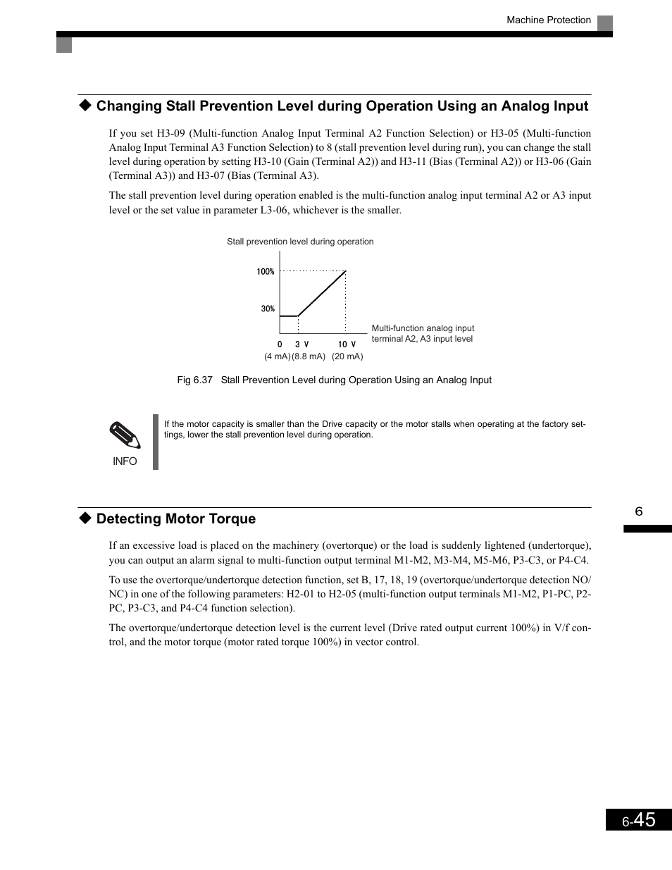 Detecting motor torque, Detecting motor torque -45 | Yaskawa G7 Drive User Manual | Page 262 / 454