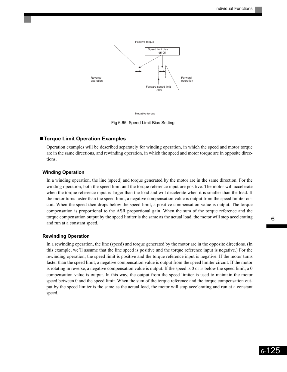 Torque limit operation examples, Winding operation, Rewinding operation | Yaskawa G7 Drive User Manual | Page 342 / 454