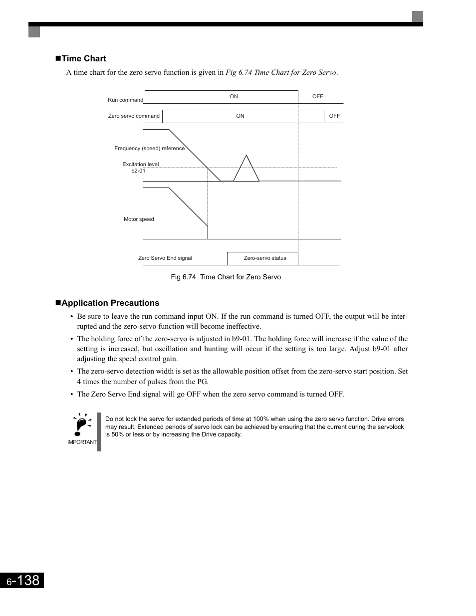 Time chart, Application precautions | Yaskawa G7 Drive User Manual | Page 355 / 454