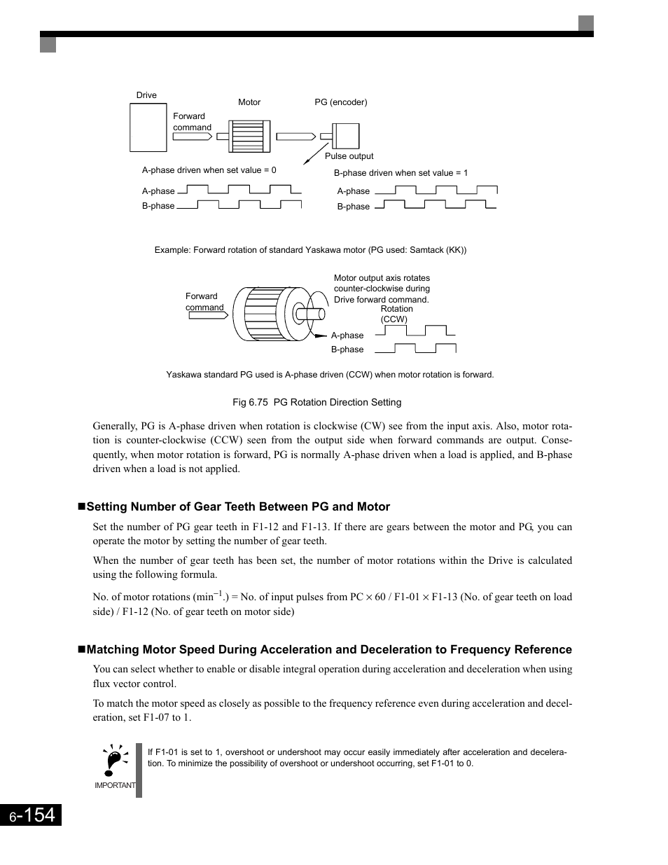 Setting number of gear teeth between pg and motor | Yaskawa G7 Drive User Manual | Page 371 / 454