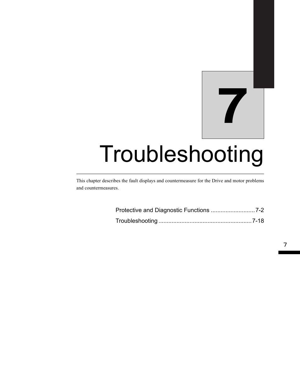 Troubleshooting, Troubleshooting -1 | Yaskawa G7 Drive User Manual | Page 382 / 454