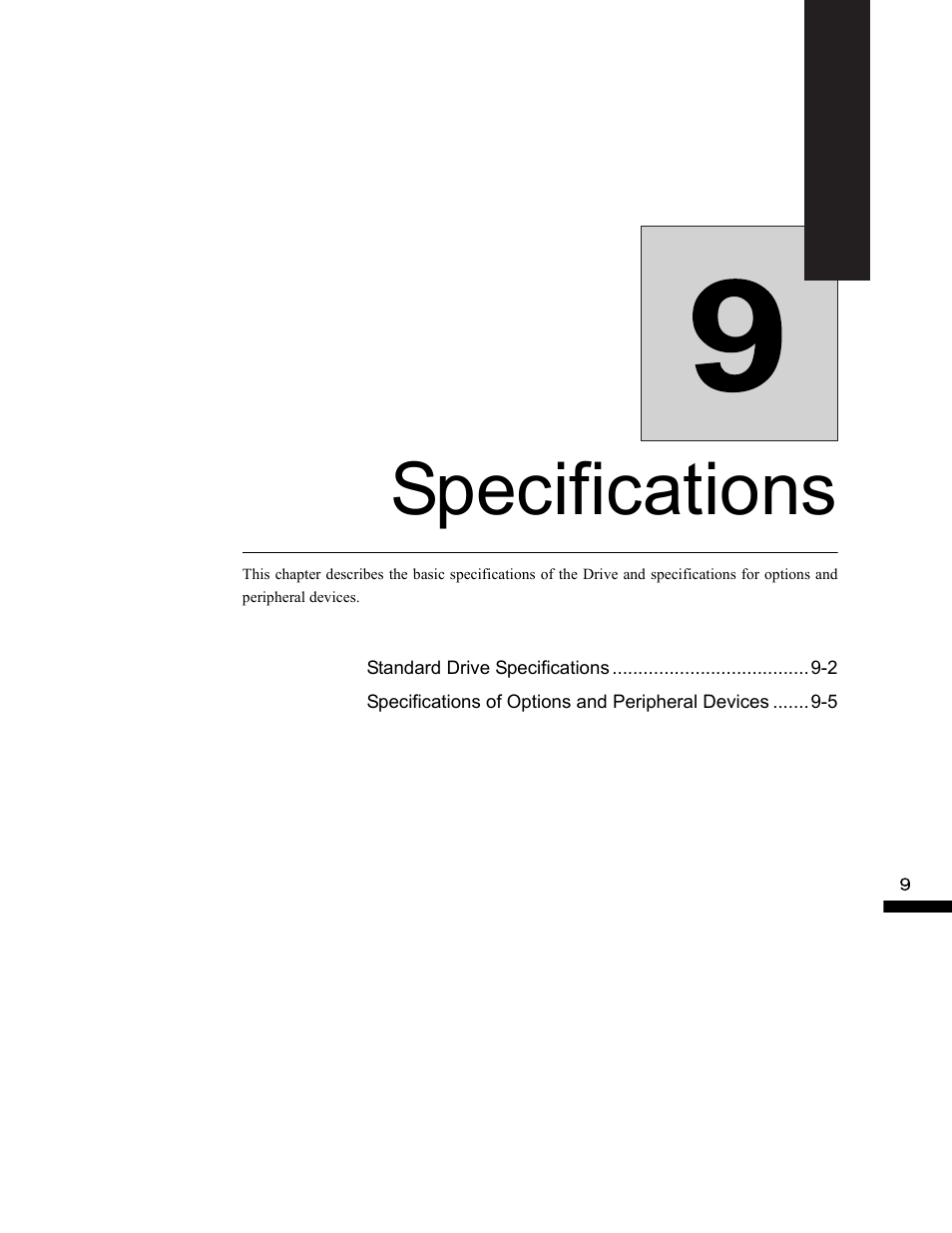 Specifications, Specifications -1 | Yaskawa G7 Drive User Manual | Page 416 / 454