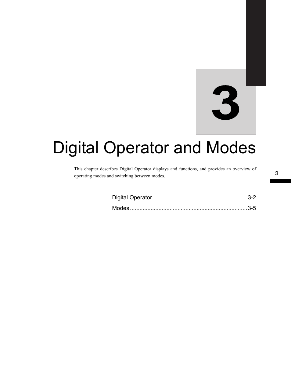 Digital operator and modes, Digital operator and modes -1 | Yaskawa G7 Drive User Manual | Page 74 / 454