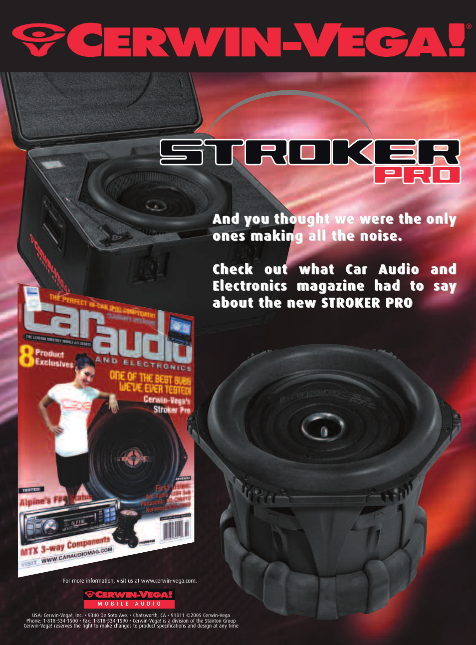 Cerwin-Vega stroker Pro 15 User Manual | 6 pages