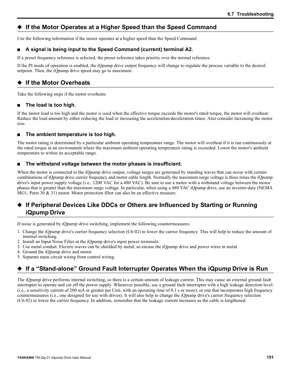 If the motor overheats, Drive, Drive is run | Yaskawa iQpump Drive User Manual User Manual | Page 151 / 235