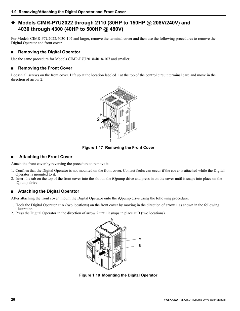 Yaskawa iQpump Drive User Manual User Manual | Page 26 / 235