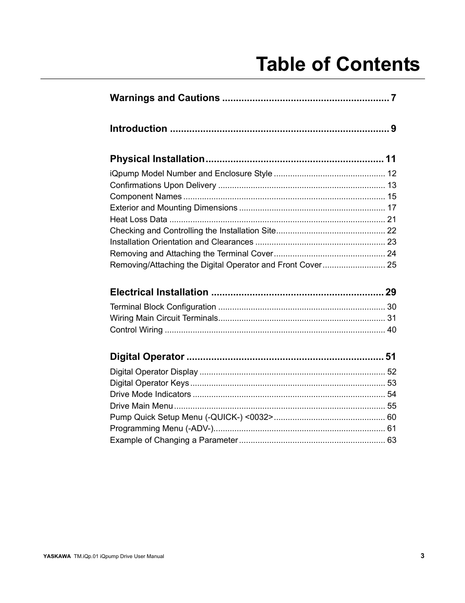 Yaskawa iQpump Drive User Manual User Manual | Page 3 / 235