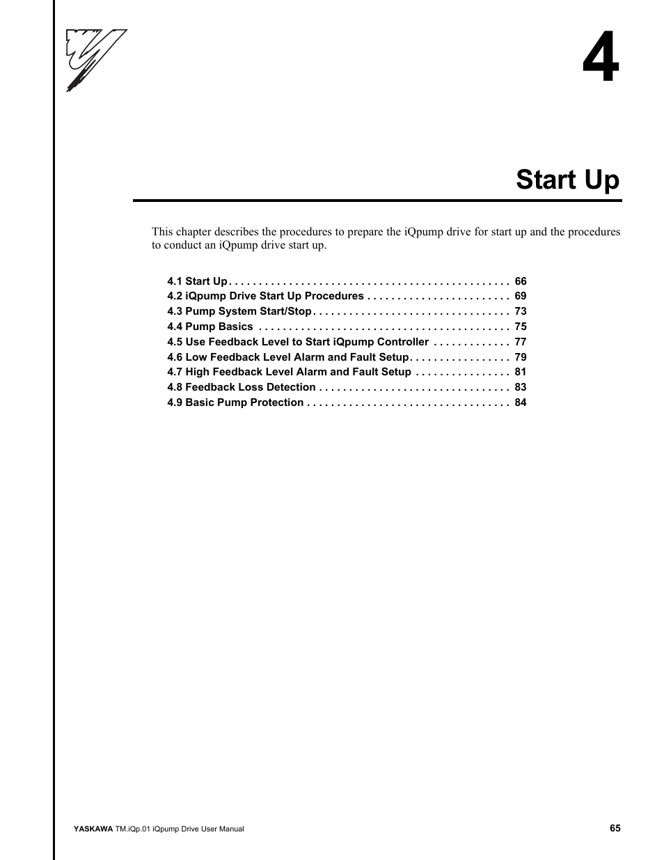 Start up | Yaskawa iQpump Drive User Manual User Manual | Page 65 / 235