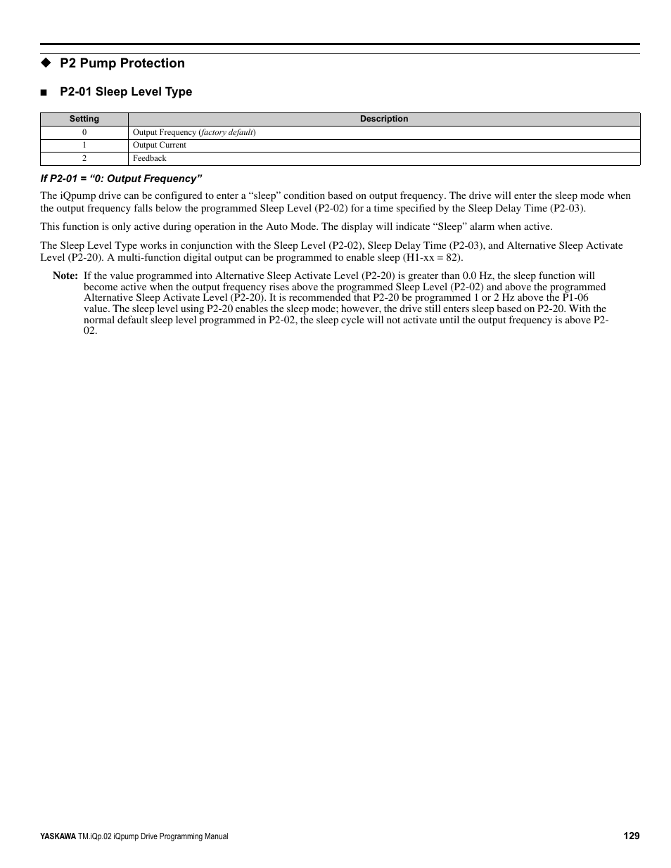 P2 pump protection | Yaskawa iQpump Programming Manual User Manual | Page 129 / 210