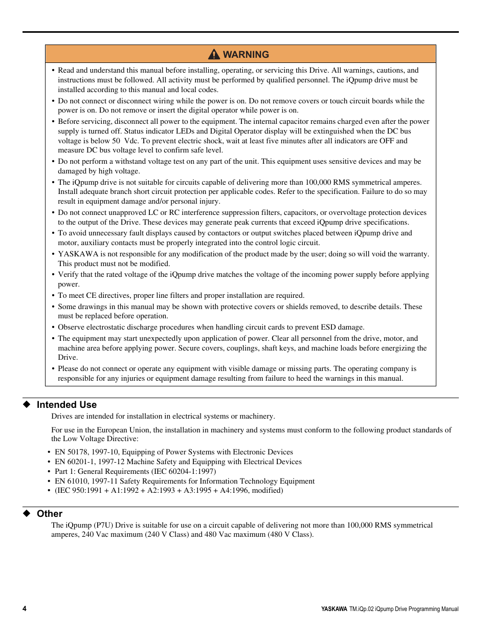 Yaskawa iQpump Programming Manual User Manual | Page 4 / 210