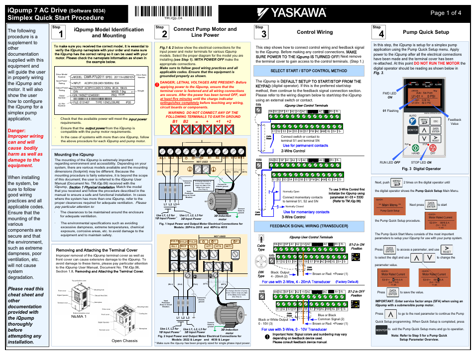 Yaskawa iQpump 7 AC Drive User Manual | 4 pages