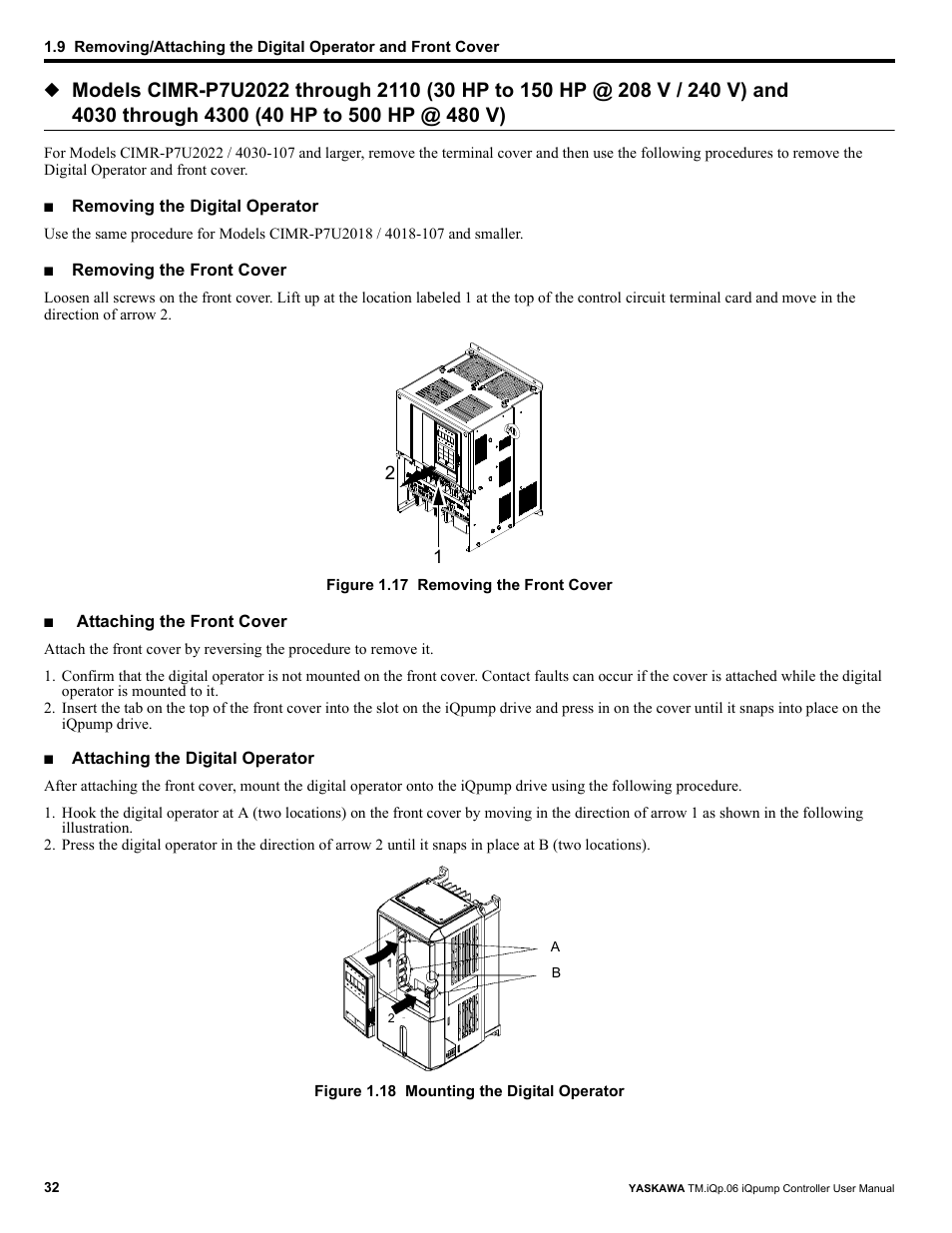 Yaskawa iQpump Controller User Manual User Manual | Page 32 / 266