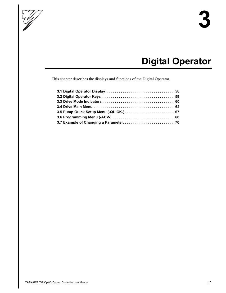 Digital operator | Yaskawa iQpump Controller User Manual User Manual | Page 57 / 266