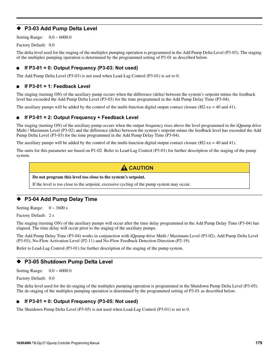 Yaskawa iQpump Controller Programming Manual User Manual | Page 179 / 302